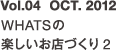 vol.04 OCT 2012 WHATSの楽しいお店づくり2